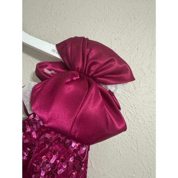 Mike Benet Formals Eighties Magenta Sequin Prom Dress Vintage Size 8 - Picture 3 of 9